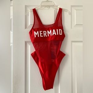 NWT Forever 21 Mermaid Mesh One-Piece Swimsuit